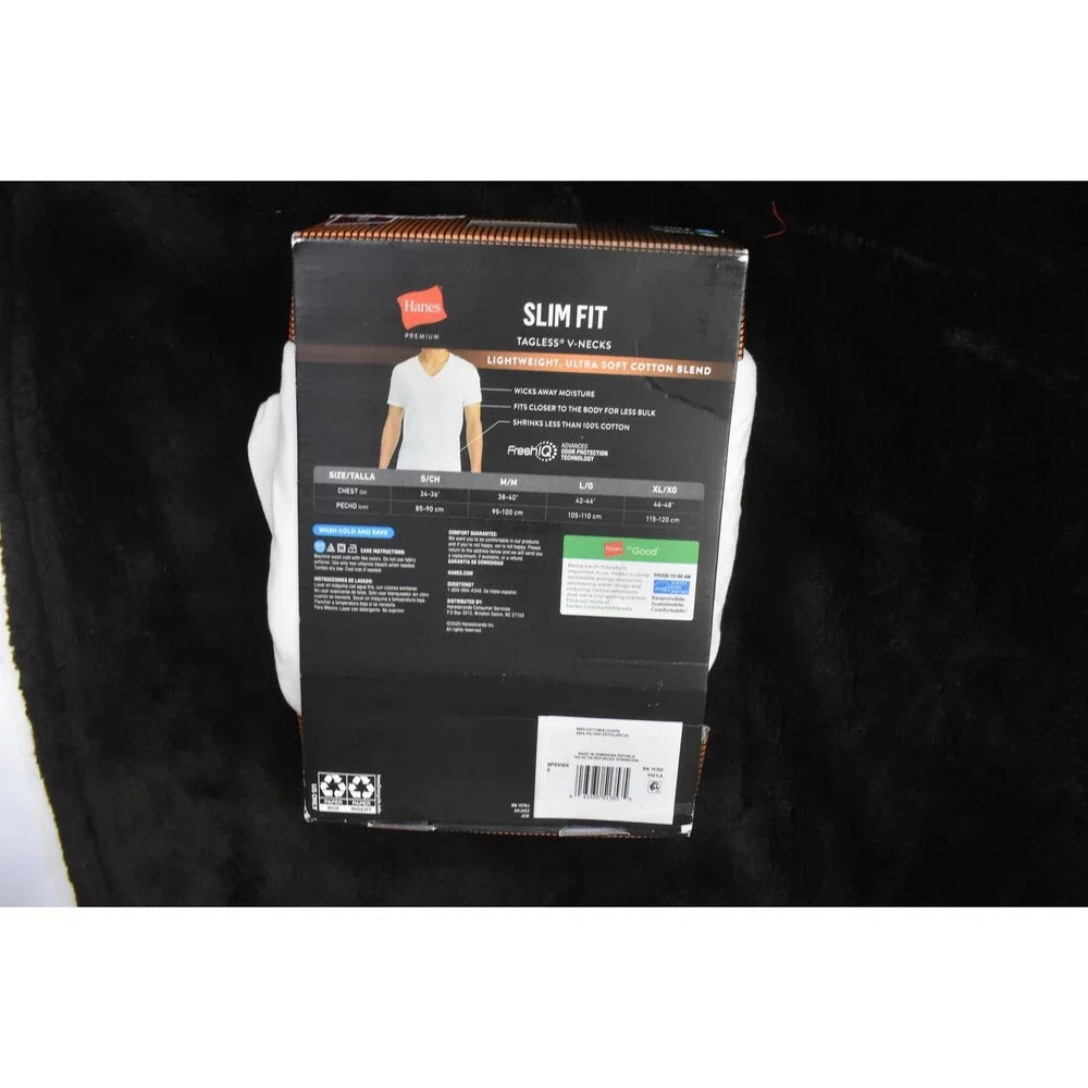 Hanes Premium Shirt Mens Small White Slim Fit V Neck Tagless Undershirt 4 Pack